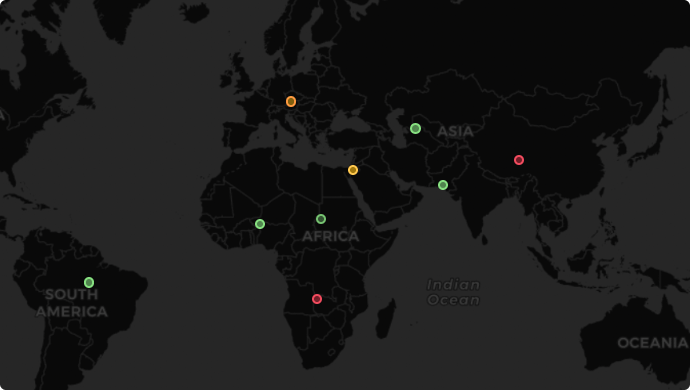 Monitor any network performance by the map